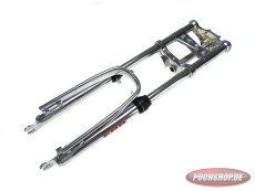 2nd choice front fork Puch Maxi EBR long 65cm heavy version chrome with stabi (slightly damaged)